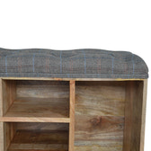 Multi Tweed Open Shoe Storage Bench | Hidden Storage