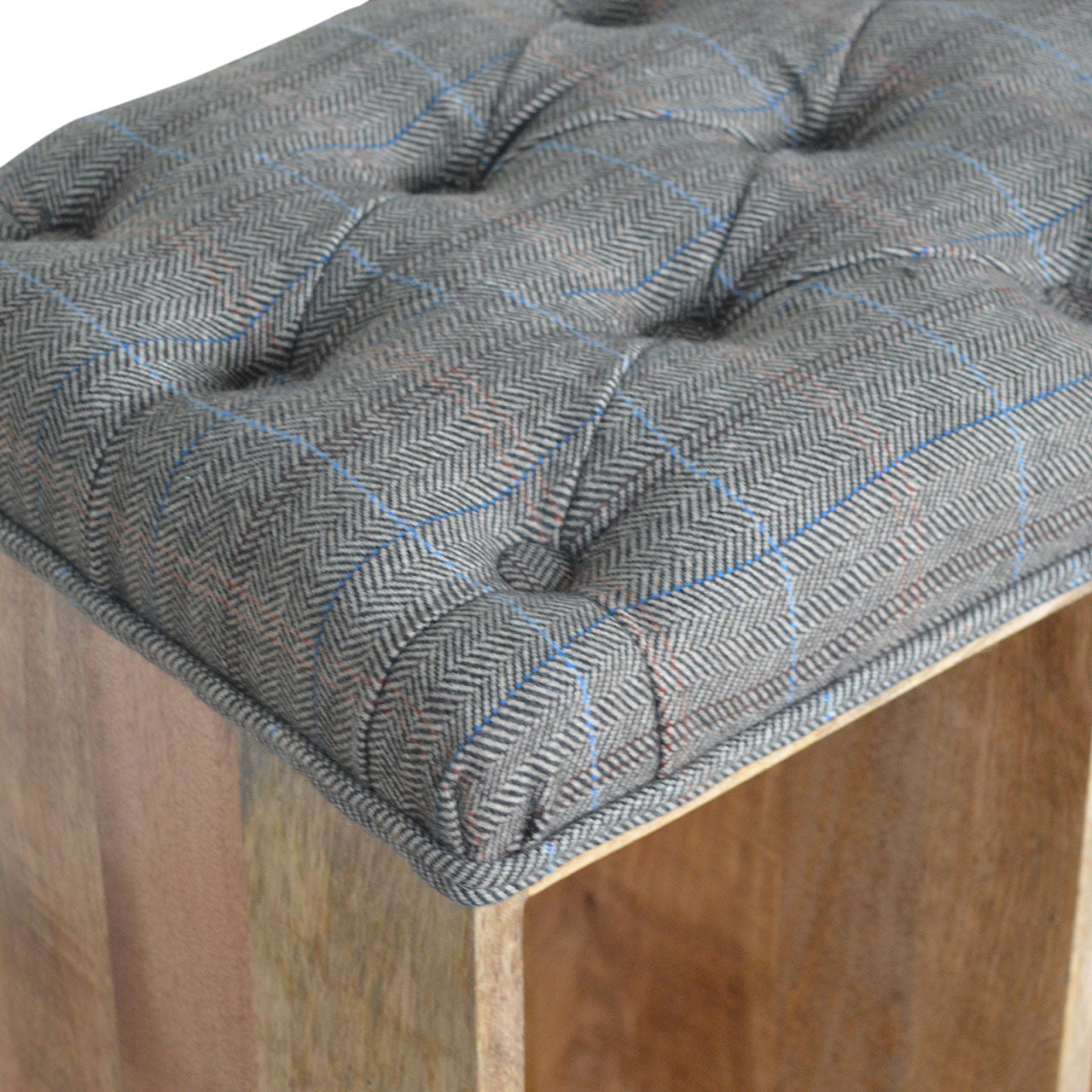 Multi Tweed Open Shoe Storage Bench | Hidden Storage