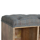 Multi Tweed Open Shoe Storage Bench | Hidden Storage