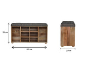 Multi Tweed Open Shoe Storage Bench | Hidden Storage