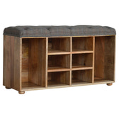Multi Tweed Open Shoe Storage Bench | Hidden Storage
