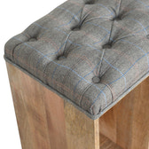 Multi Tweed Open Shoe Storage Bench | Hidden Storage