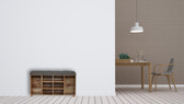 Multi Tweed Open Shoe Storage Bench | Hidden Storage