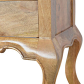 Bedside with Cabriole Legs Bedside Table | Oak Mango Wood Hand-Carved