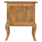 Bedside with Cabriole Legs Bedside Table | Oak Mango Wood Hand-Carved