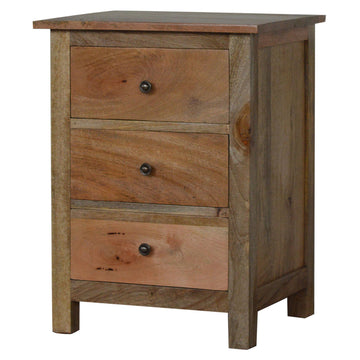 Country Style Bedside Table | Oak-Ish Mango Wood