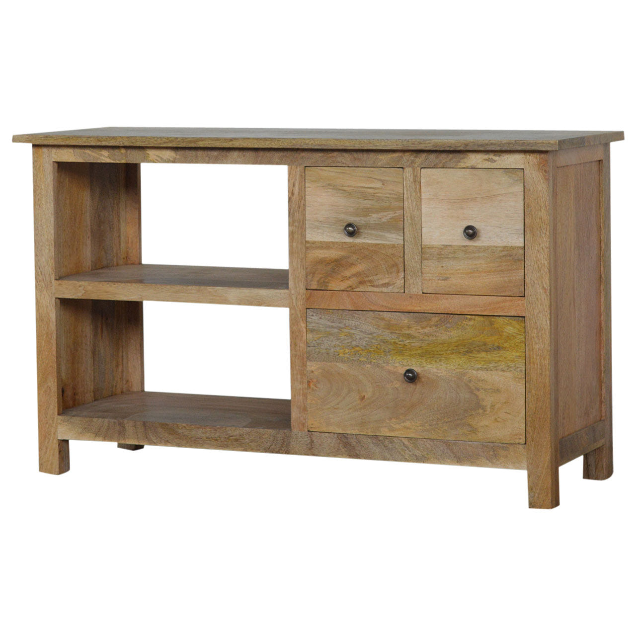 3-Drawer Country TV Media Unit | Oak Solid Mango Wood
