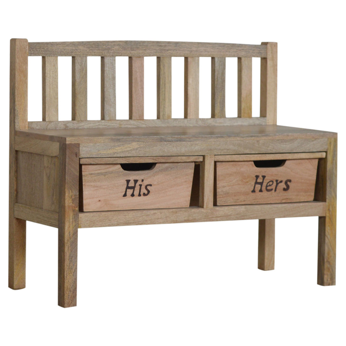 His & Hers Carved Storage Bench