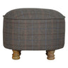 Oval Multi Tweed Foot Footstool