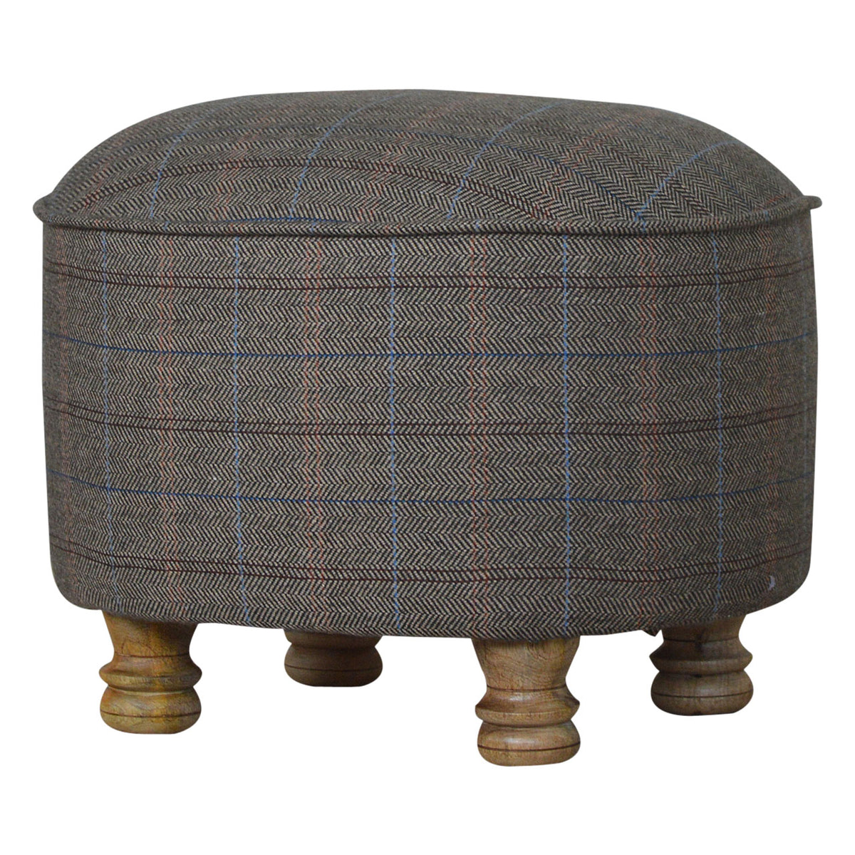 Oval Multi Tweed Foot Footstool
