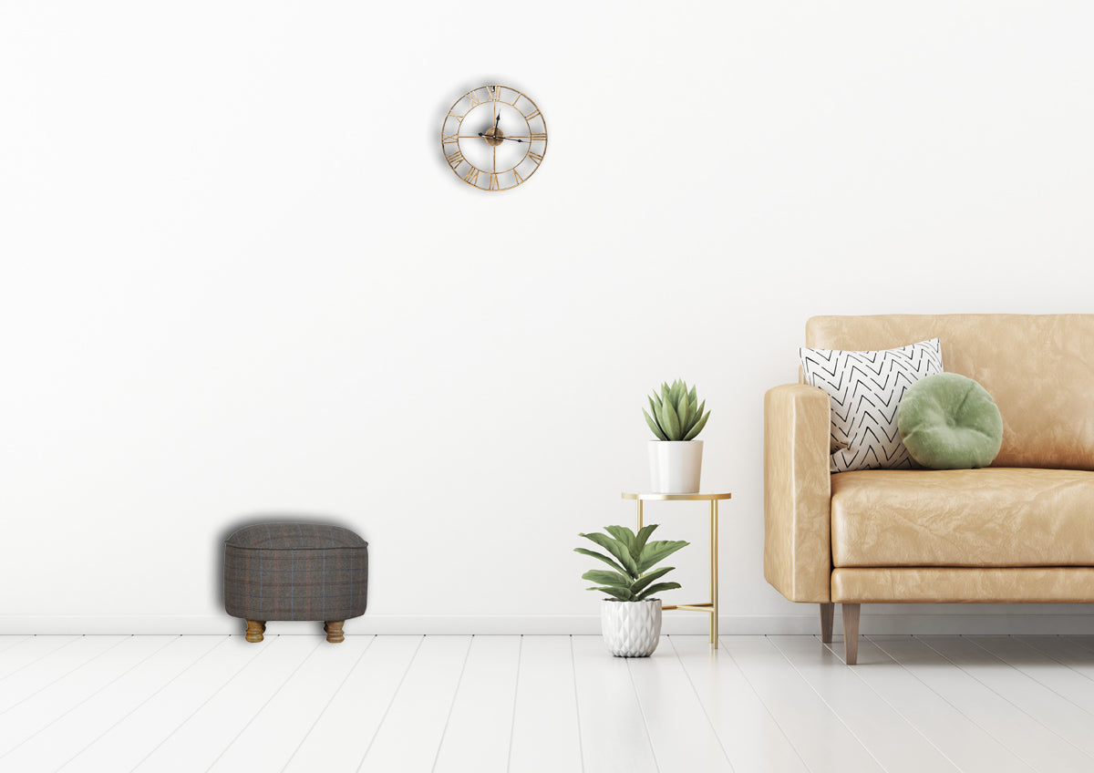 Oval Multi Tweed Foot Stool