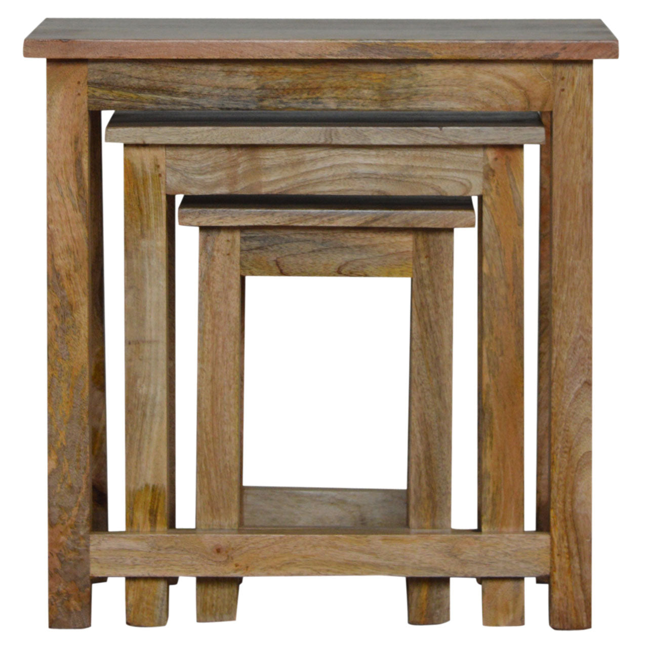 Country Solid Wood Stool Set of 3 Footstool