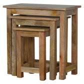 Country Solid Wood Stool Set of 3 Footstool