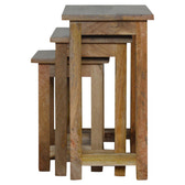 Country Solid Wood Stool Set of 3 Footstool