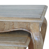 French Style Nesting Stools Footstool | Oak-Ish Mango Wood