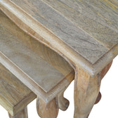 French Style Nesting Stools Footstool | Oak-Ish Mango Wood