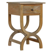 Oak-ish Serpentine Bedside Table