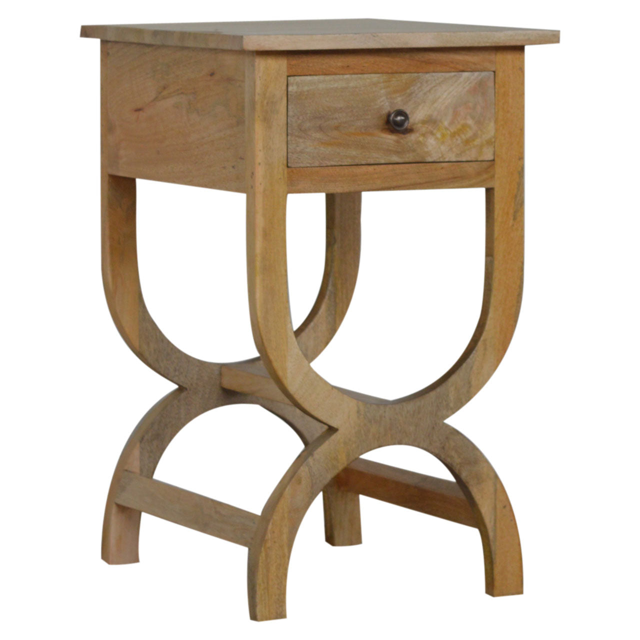 Oak-ish Serpentine Bedside Table