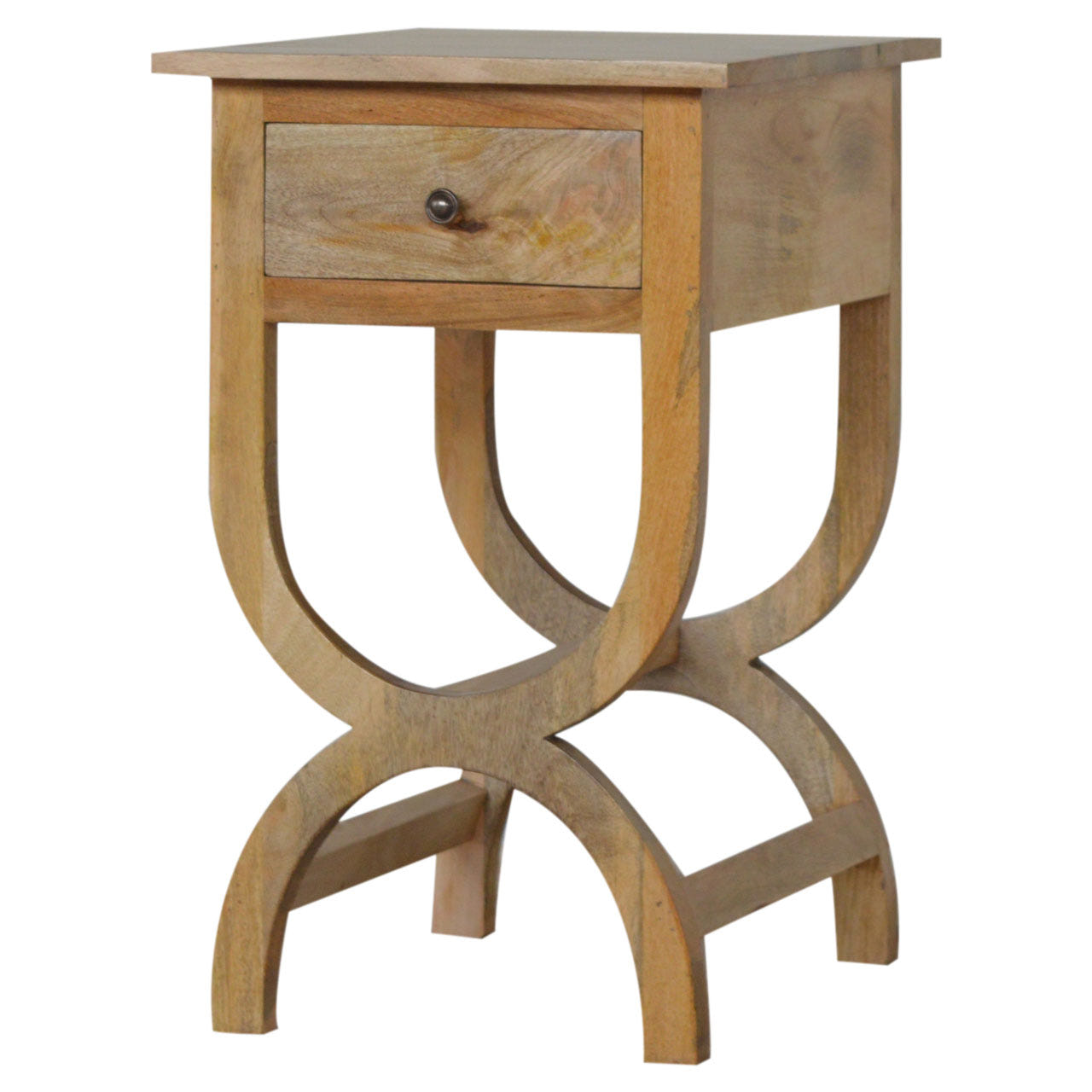 Oak-ish Serpentine Bedside Table