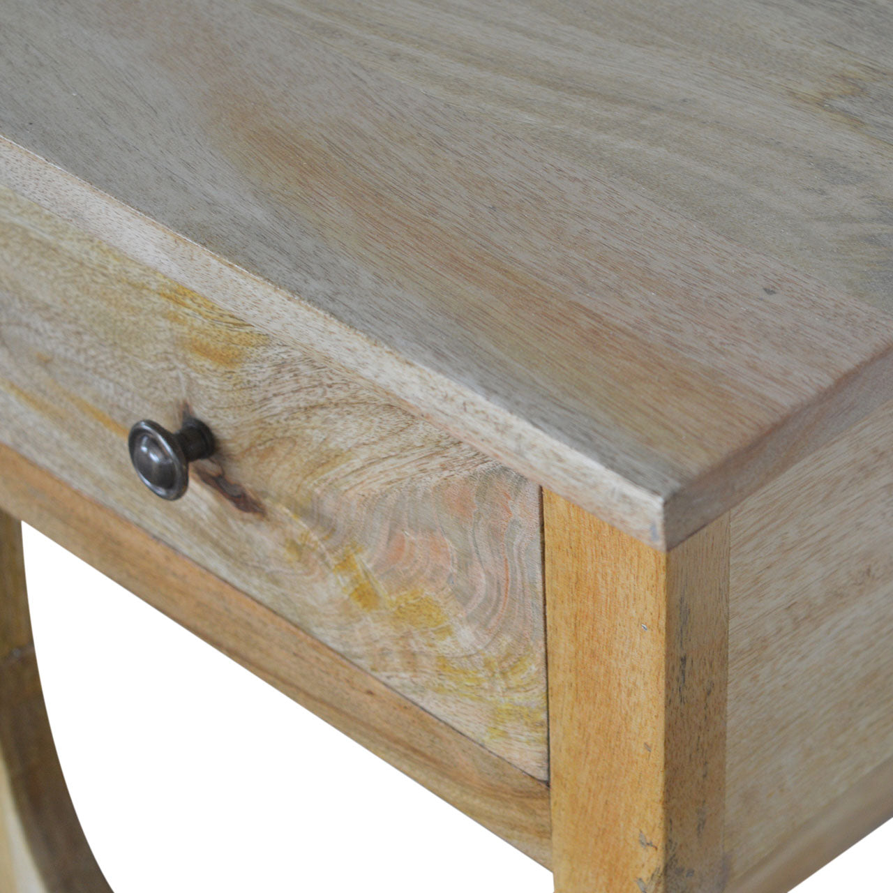 Oak-ish Serpentine Bedside Table