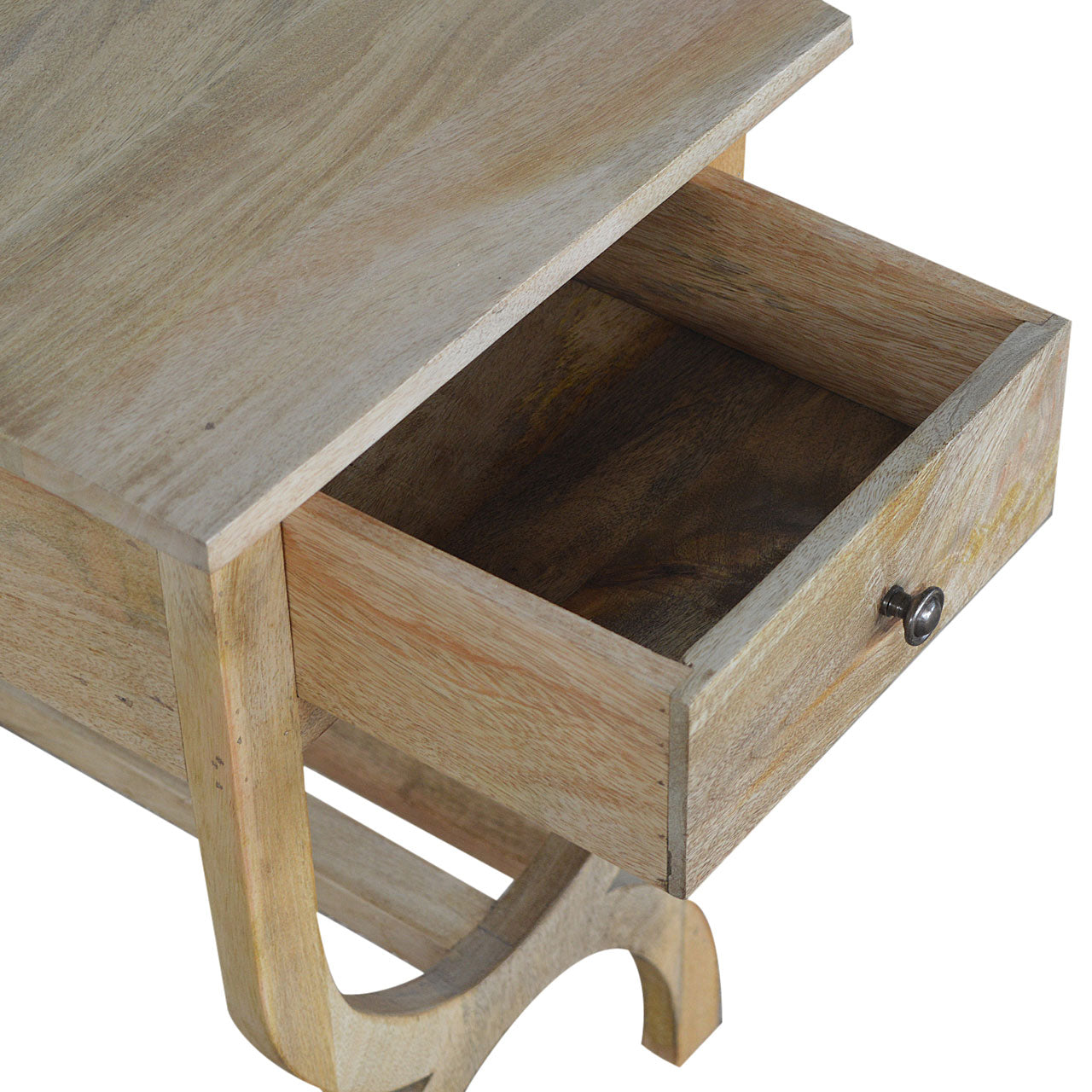 Oak-ish Serpentine Bedside Table