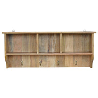 Floating Coat Rack with 3 Shelves Accent Piece