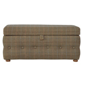 Multi Tweed Button Fooststool Footstool
