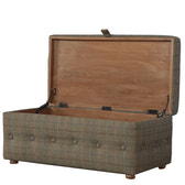 Multi Tweed Button Fooststool Footstool
