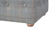 Multi Tweed Button Fooststool Footstool