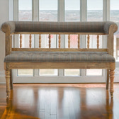 Multi Tweed Deep Button Bench | Oak-Ish
