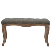 Multi Tweed Carved Bedroom Bench | Hand-Carved