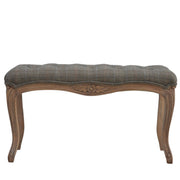 Multi Tweed Carved Bedroom Bench | Hand-Carved