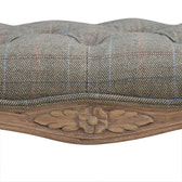 Multi Tweed Carved Bedroom Bench | Hand-Carved