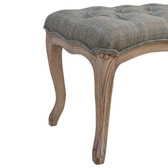 Multi Tweed Carved Bedroom Bench | Hand-Carved