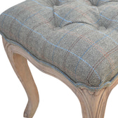 Multi Tweed Carved Bedroom Bench | Hand-Carved