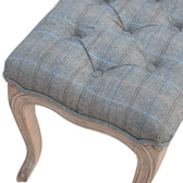Multi Tweed Carved Bedroom Bench | Hand-Carved