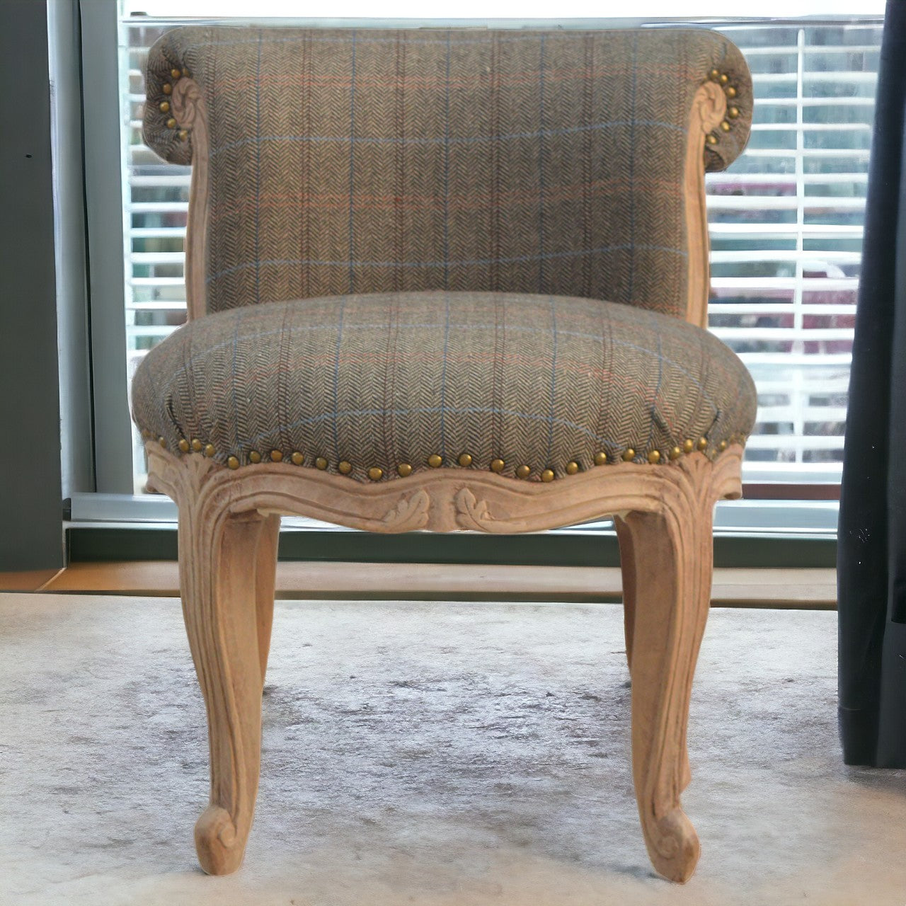 Multi Tweed Studded Chair