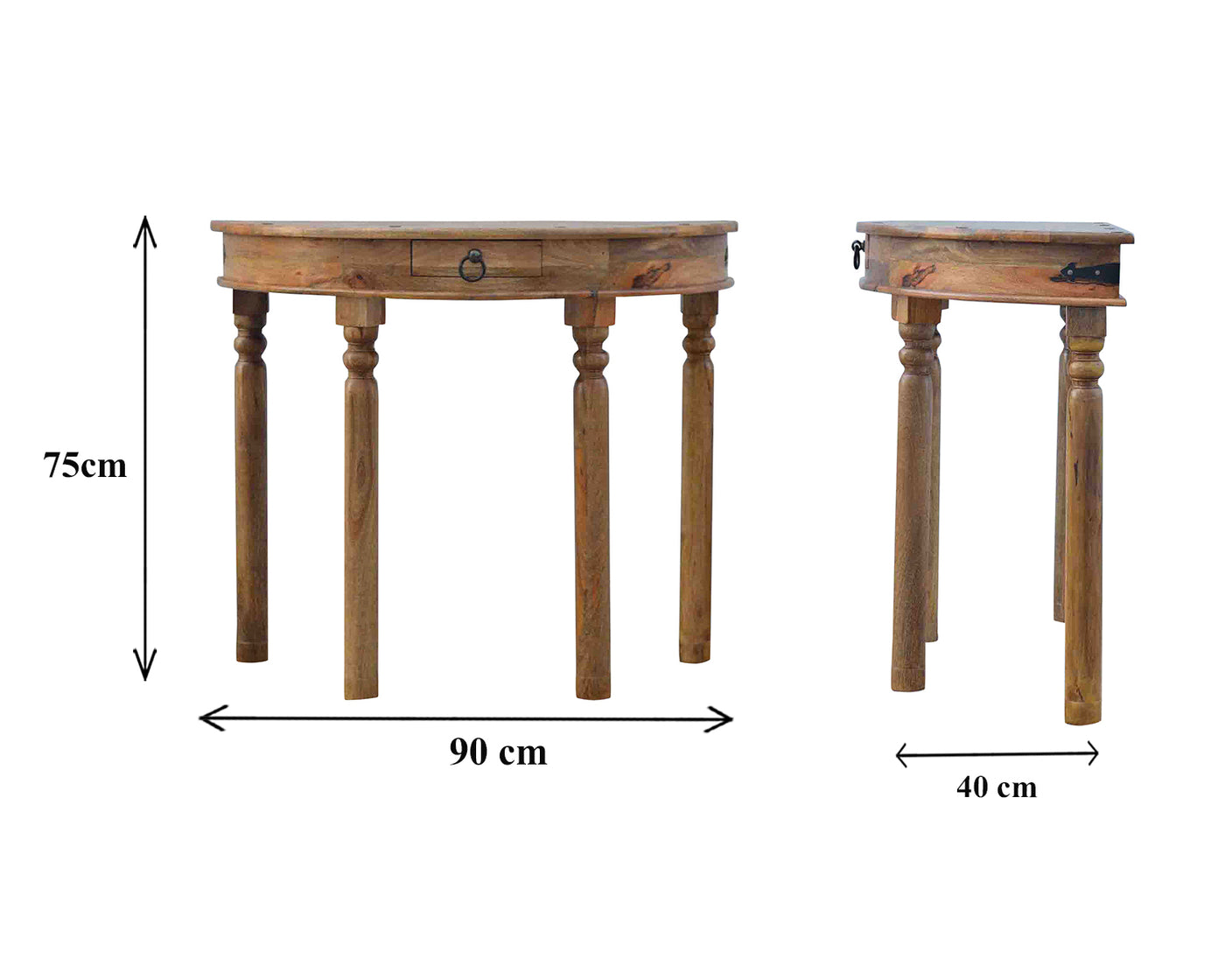 Serpentine Console Table | Oak-Ish Solid Mango Wood