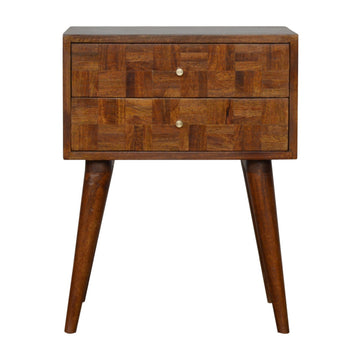 Varied Chestnut Bedside Table