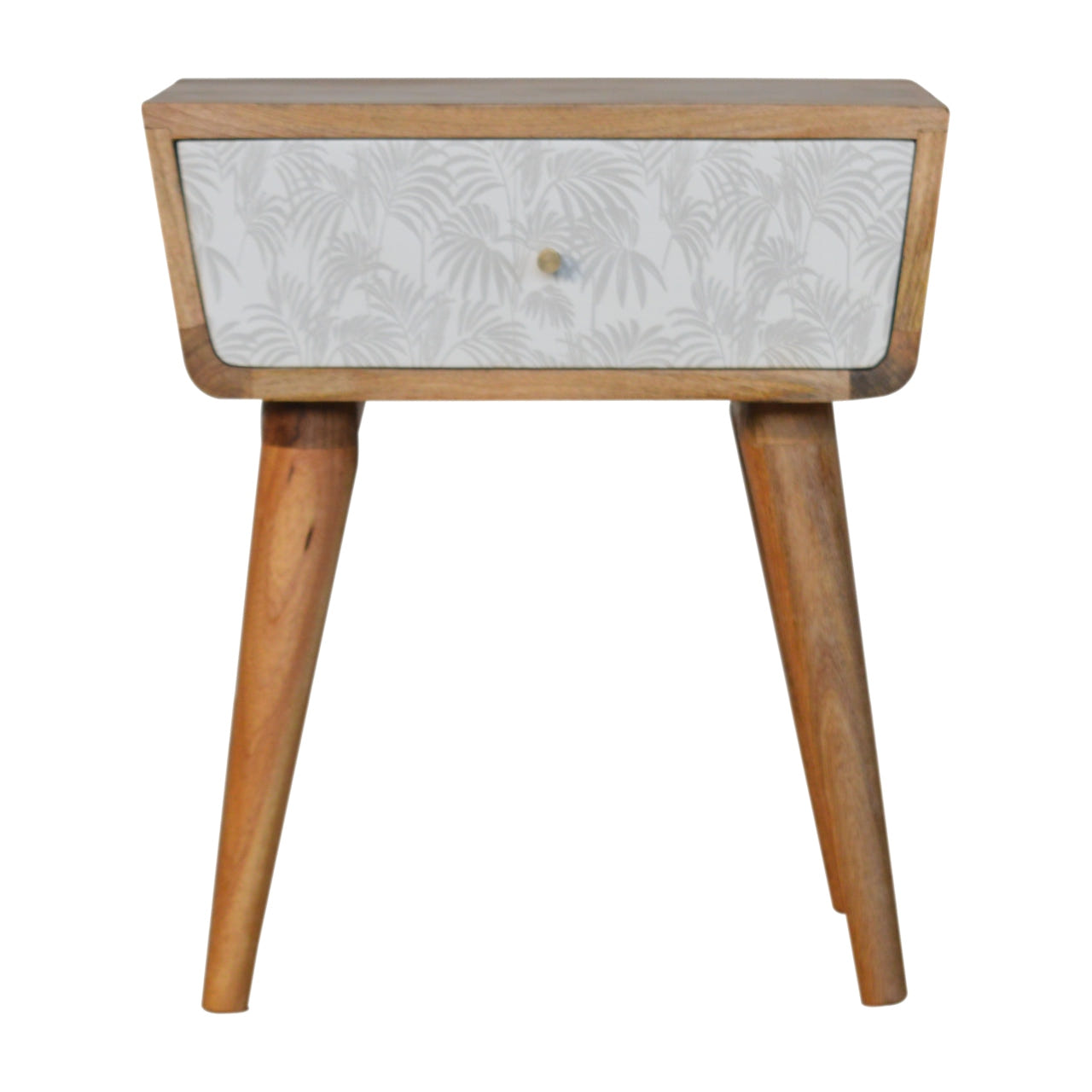 White Trape Bedside Table | Oak-Ish Mango Wood