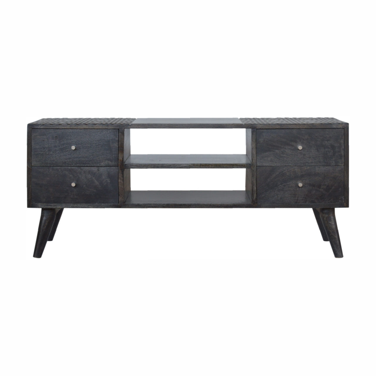 Ash Black 4-Drawer TV Media Unit