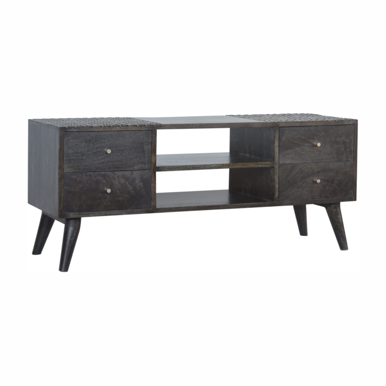 Ash Black 4-Drawer TV Media Unit