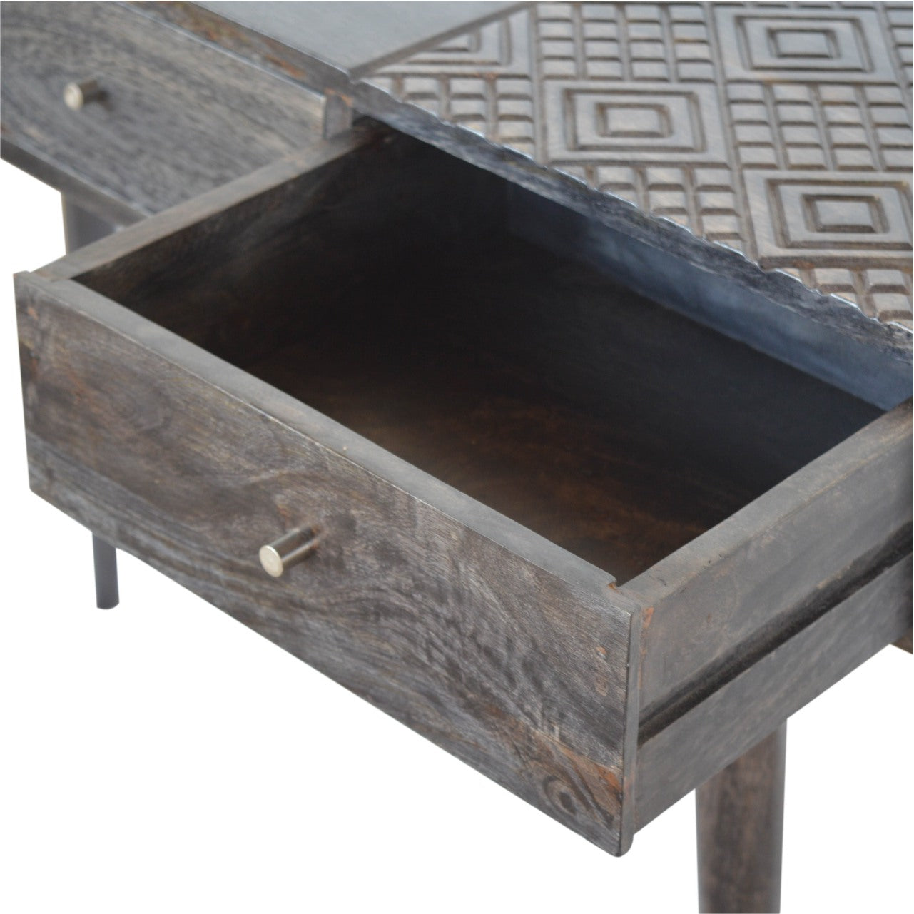 Ash Black 3-Drawer Console Table