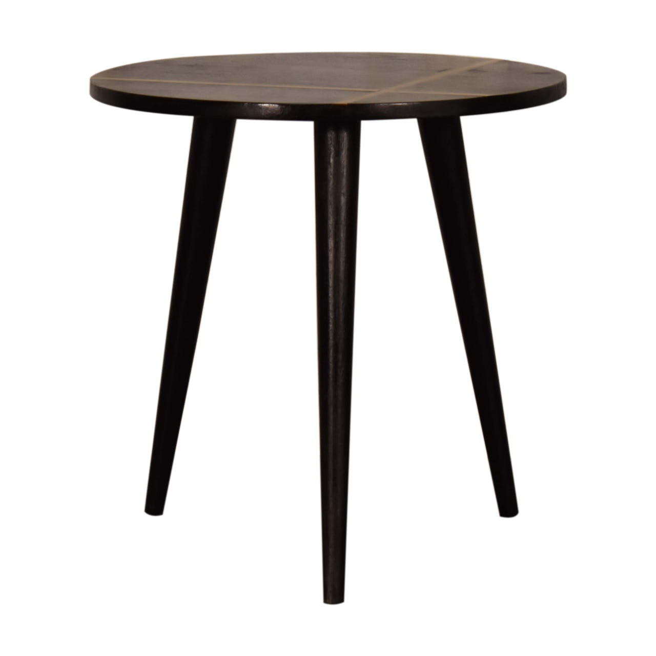 Walnut Gold Inlay End Table Accent Piece