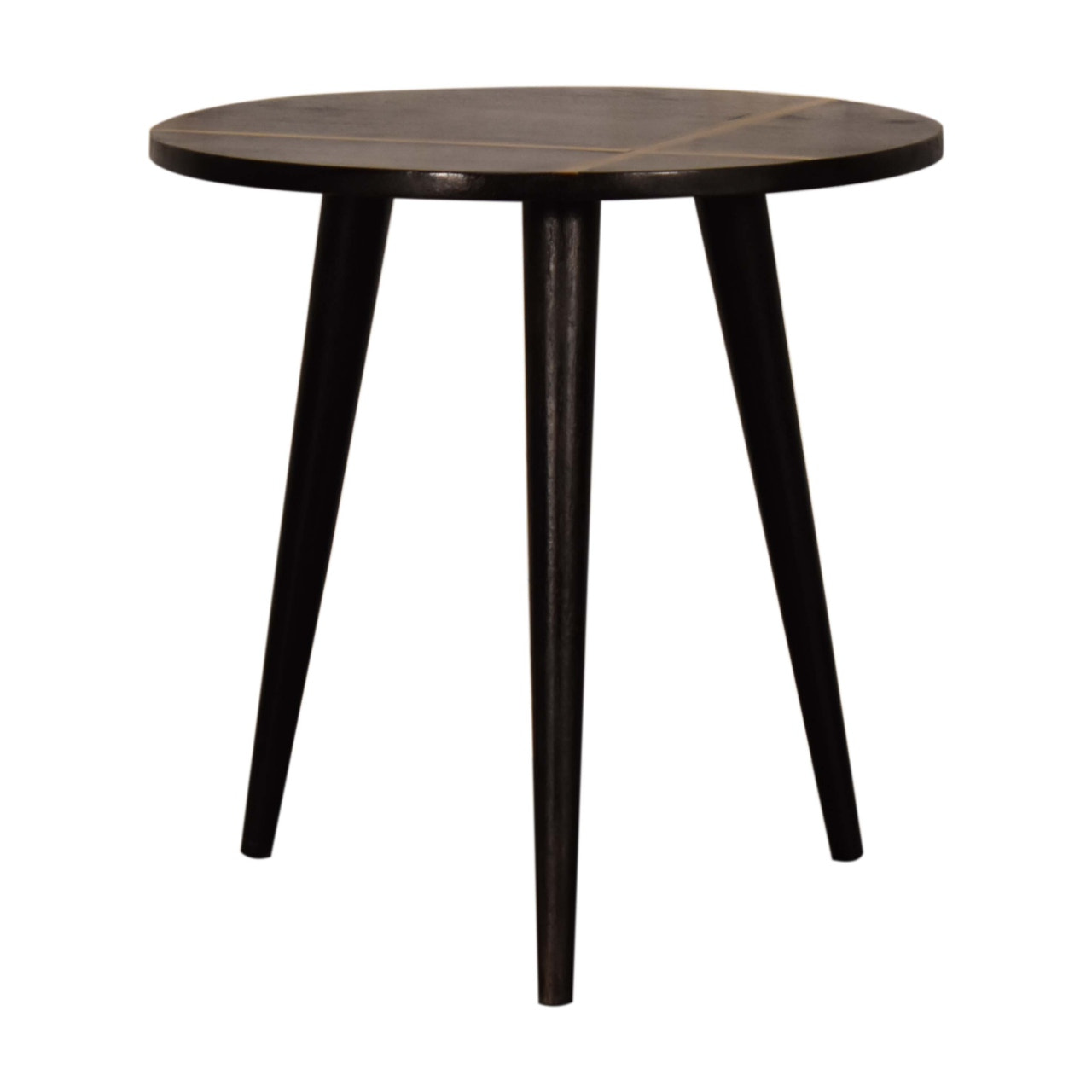 Walnut Gold Inlay End Table Accent Piece