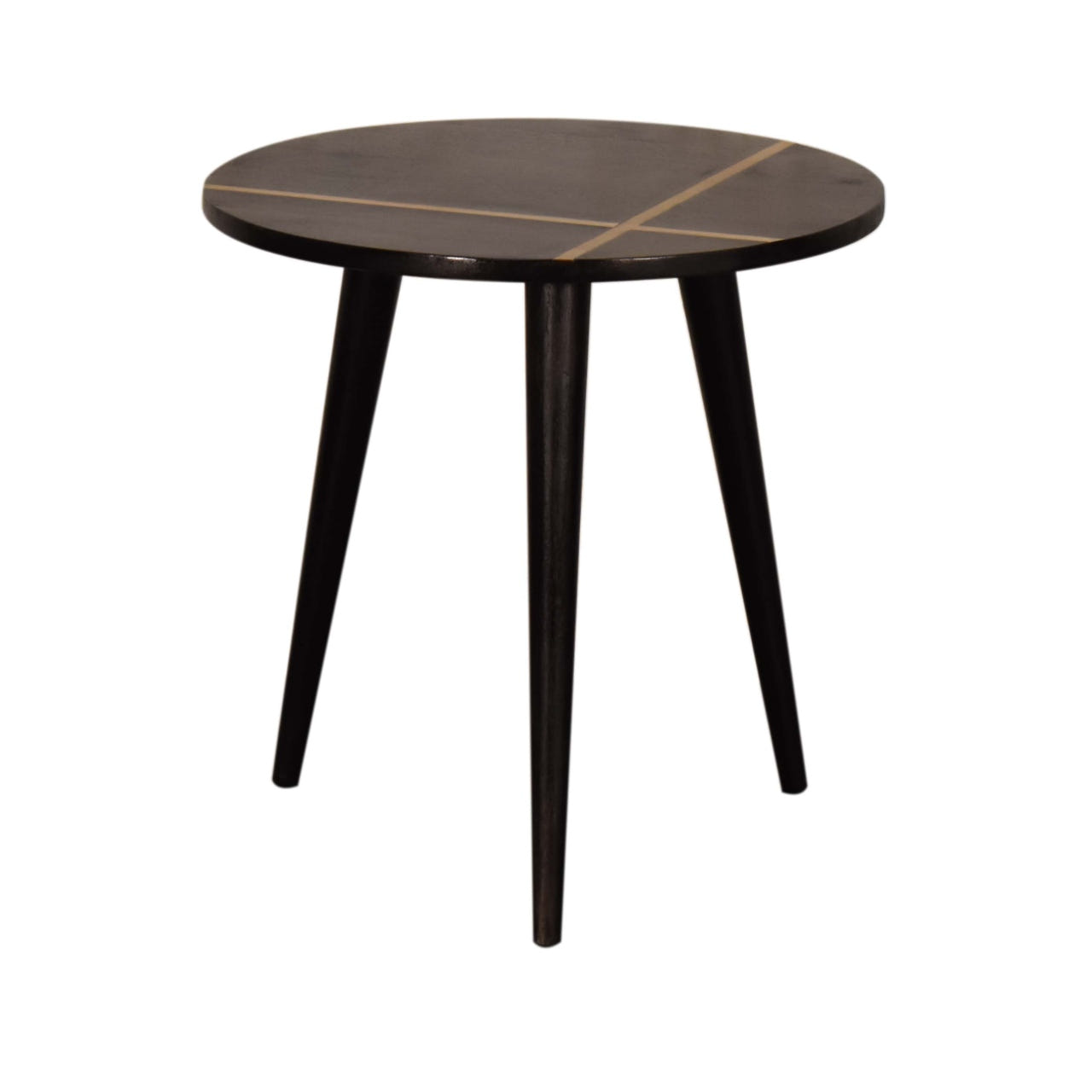 Walnut Gold Inlay End Table Accent Piece