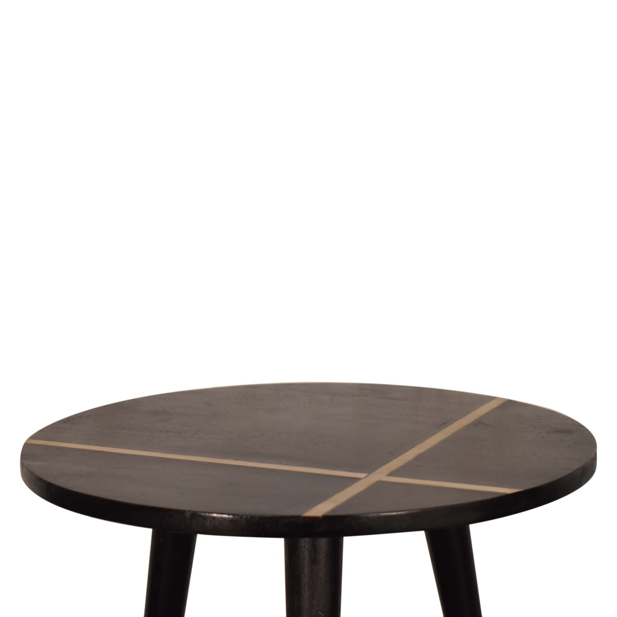 Walnut Gold Inlay End Table Accent Piece