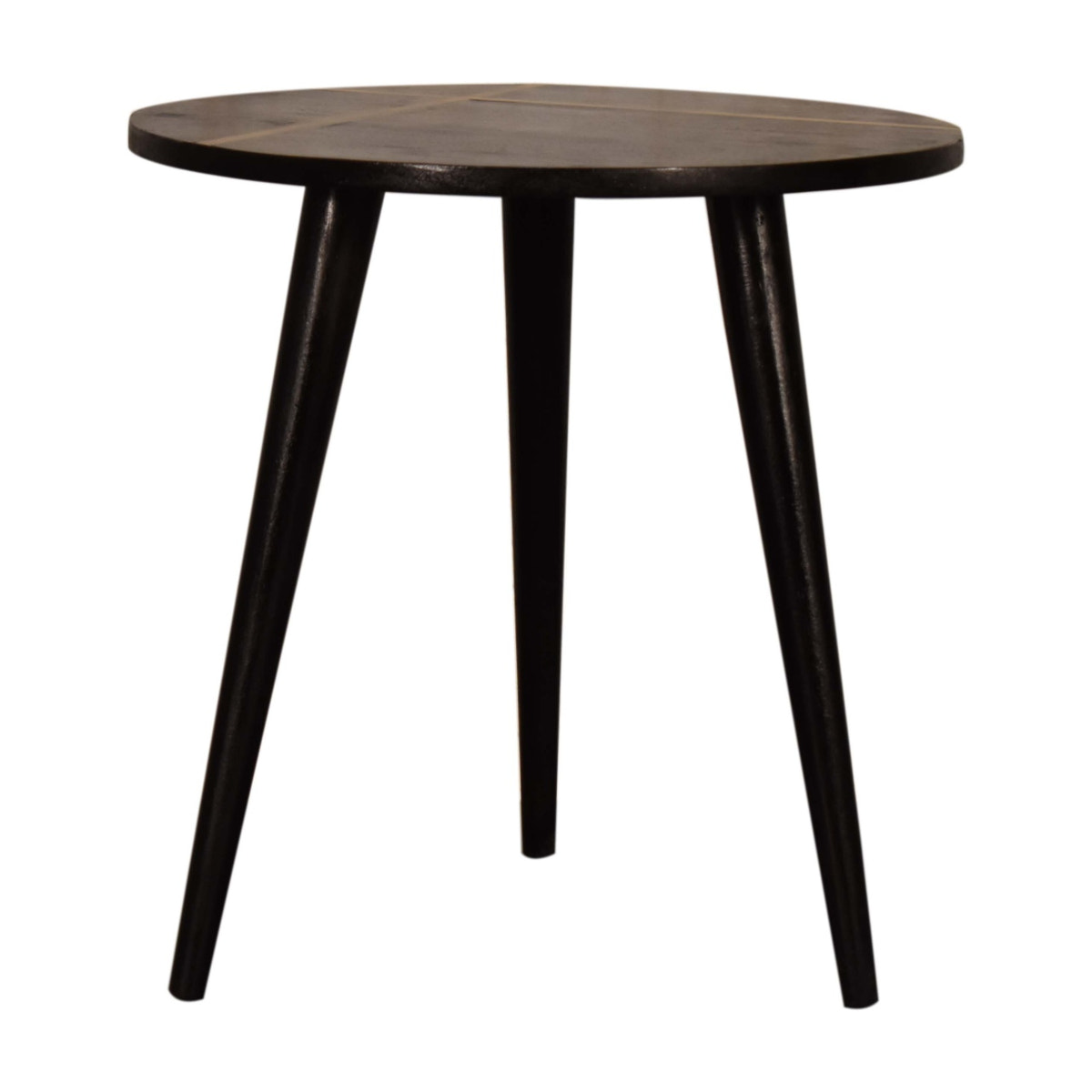 Walnut Gold Inlay End Table Accent Piece