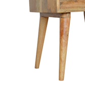 Open Slot Bedside with White Top Bedside Table | Oak-Ish Solid Mango Wood
