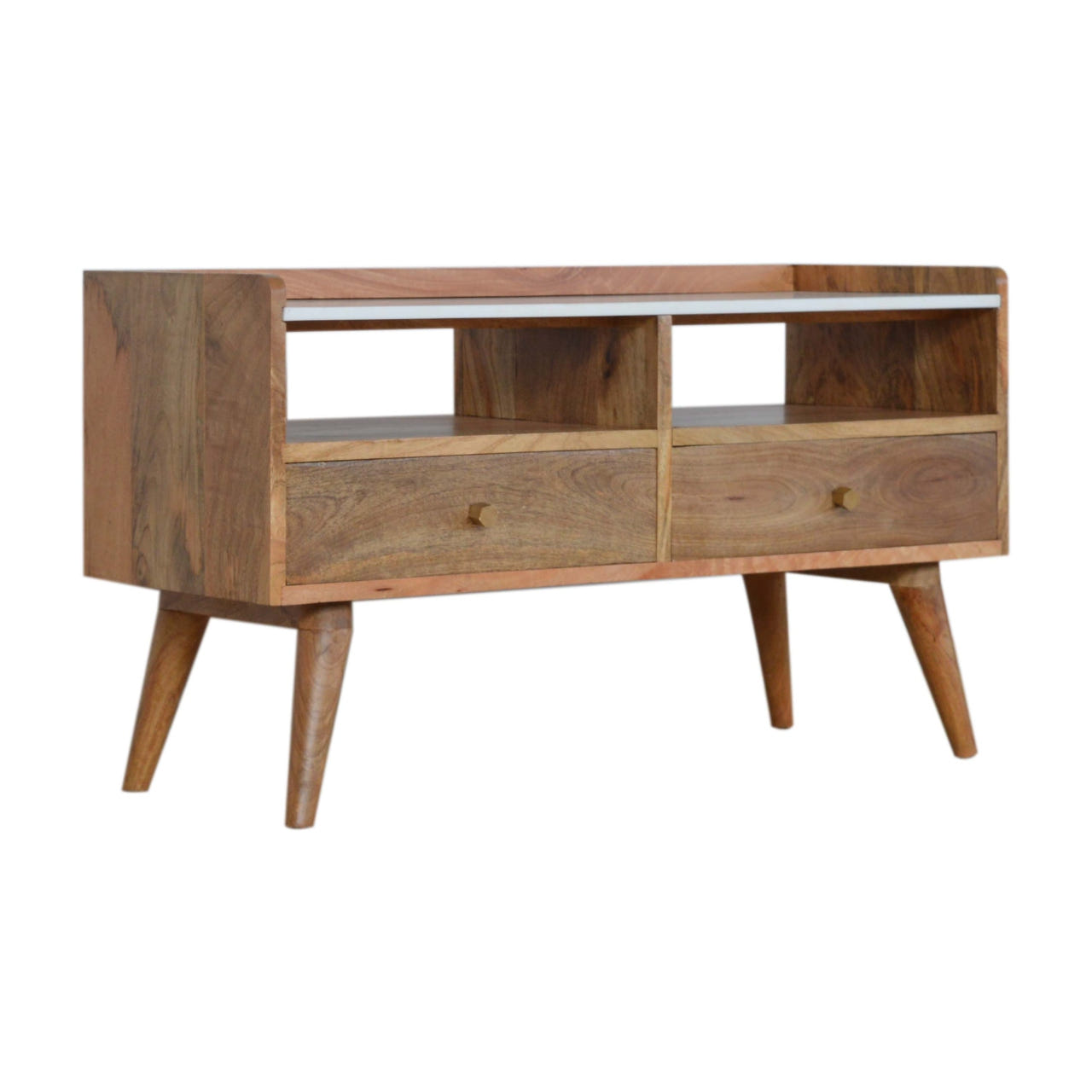 White Marble Top TV Media Unit | Marble-Effect